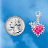 Silver Plated Hot Pink Giraffe Print Heart - Silver Plated Clip on Charm with Mini Year 2026 Jewelry Ideas and Examples