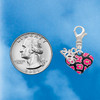 Silver Plated Hot Pink Cheetah Print Heart - Silver Plated Clip on Charm with Mini Year 2026 Jewelry Ideas and Examples