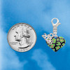 Silver Plated Lime Green Cheetah Print Heart - Silver Plated Clip on Charm with Mini Year 2026 Jewelry Ideas and Examples