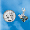 Silver Plated Hot Blue Cheetah Print Heart - Silver Plated Clip on Charm with Mini Year 2026 Jewelry Ideas and Examples