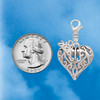 Silver Plated Large Open Filigree Heart - Silver Plated Clip on Charm with Mini Year 2026 Jewelry Ideas and Examples