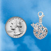 Silver Plated Medium Open Filigree Heart - Silver Plated Clip on Charm with Mini Year 2026 Jewelry Ideas and Examples