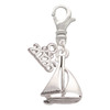 Silver Plated Antiqued Sailboat - Silver Plated Clip on Charm with Mini Year 2026: Year to Remember Jewelry Gift - Celebrations