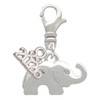 Silver Plated Elephant with Crystal Eyes - Silver Plated Clip on Charm with Mini Year 2026: Year to Remember Jewelry Gift - Celebrations