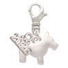Silver Plated Flat Scottie Dog - Silver Plated Clip on Charm with Mini Year 2026: Year to Remember Jewelry Gift - Celebrations