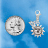 Silver Plated Sun Face with Beaded Edging - Silver Plated Clip on Charm with Mini Year 2026 Jewelry Ideas and Examples