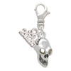 Silver Plated Medium Skull - Silver Plated Clip on Charm with Mini Year 2026: Year to Remember Jewelry Gift - Celebrations