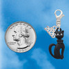 Tall Sitting Matte Black Cat - Silver Plated Clip on Charm with Mini Year 2026 Jewelry Ideas and Examples