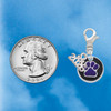 Silver Plated Purple Paw on Black Disc - Silver Plated Clip on Charm with Mini Year 2026 Jewelry Ideas and Examples