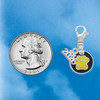 Silver Plated Yellow Paw on Black Disc - Silver Plated Clip on Charm with Mini Year 2026 Jewelry Ideas and Examples