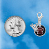 Silver Plated Maroon Paw on Black Disc - Silver Plated Clip on Charm with Mini Year 2026 Jewelry Ideas and Examples