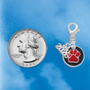 Silver Plated Red Paw on Black Disc - Silver Plated Clip on Charm with Mini Year 2026 Jewelry Ideas and Examples