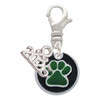 Silver Plated Green Paw on Black Disc - Silver Plated Clip on Charm with Mini Year 2026: Year to Remember Jewelry Gift - Celebrations