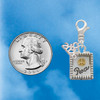 Two-tone Shadow Box ''Peace'' with Peace Sign - Silver Plated Clip on Charm with Mini Year 2026 Jewelry Ideas and Examples