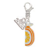 3-D Enamel Orange Slice - Silver Plated Clip on Charm with Mini Year 2026: Year to Remember Jewelry Gift - Celebrations