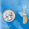 3-D Enamel Orange Slice - Silver Plated Clip on Charm with Mini Year 2026 Jewelry Ideas and Examples