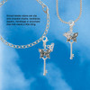 Silver Plated Antiqued Butterfly Key with AB Crystals - Silver Plated Clip on Charm with Mini Year 2026