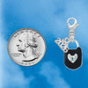 Silver Plated Black Enamel Lock with Clear Crystals - Silver Plated Clip on Charm with Mini Year 2026 Jewelry Ideas and Examples