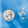 Hot Blue Enamel Lock with Clear Crystals - Silver Plated Clip on Charm with Mini Year 2026 Jewelry Ideas and Examples