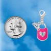 Hot Pink Enamel Lock with Clear Crystals - Silver Plated Clip on Charm with Mini Year 2026 Jewelry Ideas and Examples