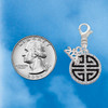 Silver Plated Black Chinese Blessing - Silver Plated Clip on Charm with Mini Year 2026 Jewelry Ideas and Examples