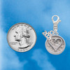 Silver Plated Heart Outline - Round Seal - Silver Plated Clip on Charm with Mini Year 2026 Jewelry Ideas and Examples
