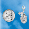 Silver Plated Awareness Ribbon - Oval Seal - Silver Plated Clip on Charm with Mini Year 2026 Jewelry Ideas and Examples