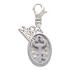 Silver Plated Key - Oval Seal - Silver Plated Clip on Charm with Mini Year 2026: Year to Remember Jewelry Gift - Celebrations