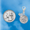 Silver Plated Love Square - Round Seal - Silver Plated Clip on Charm with Mini Year 2026 Jewelry Ideas and Examples