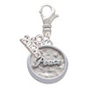 Silver Plated Peace - Round Seal - Silver Plated Clip on Charm with Mini Year 2026: Year to Remember Jewelry Gift - Celebrations