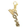 Gold-tone Crystal Script ''Love'' - Gold-tone Plated Clip on Charm with Mini Year 2026: Year to Remember Jewelry Gift - Celebrations
