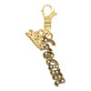 Gold-tone Crystal Script ''Dream'' - Gold-tone Plated Clip on Charm with Mini Year 2026: Year to Remember Jewelry Gift - Celebrations