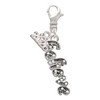 Silver Plated Crystal Script ''Believe'' - Silver Plated Clip on Charm with Mini Year 2026: Year to Remember Jewelry Gift - Celebrations