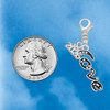 Silver Plated Crystal Script ''Love'' - Silver Plated Clip on Charm with Mini Year 2026 Jewelry Ideas and Examples