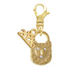 Gold-tone Hammered Lock with Heart Crystals - Gold-tone Plated Clip on Charm with Mini Year 2026: Year to Remember Jewelry Gift - Celebrations