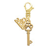 Gold-tone Small Open Paw Key - Gold-tone Plated Clip on Charm with Mini Year 2026: Year to Remember Jewelry Gift - Celebrations