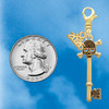 Gold-tone Antiqued Beaded Skull Key - Gold-tone Plated Clip on Charm with Mini Year 2026 Jewelry Ideas and Examples