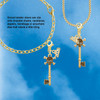 Gold-tone Antiqued Beaded Skull Key - Gold-tone Plated Clip on Charm with Mini Year 2026