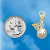 Gold-tone Ornament with White Snowflake - Gold-tone Plated Clip on Charm with Mini Year 2026 Jewelry Ideas and Examples