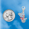 Silver Plated Snowman with Red Scarf - Silver Plated Clip on Charm with Mini Year 2026 Jewelry Ideas and Examples