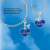 Silver Plated Large Blue Flying Santa Heart with AB Crystals - Silver Plated Clip on Charm with Mini Year 2026