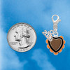 Silver Plated Brown & Black Heart with Orange Ruffles - Silver Plated Clip on Charm with Mini Year 2026 Jewelry Ideas and Examples