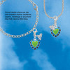 Silver Plated Lime Green & Hot Blue Heart with Black Ruffles - Silver Plated Clip on Charm with Mini Year 2026