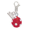 Silver Plated 3-D Frosted Red Resin Ornament with Crystals - Silver Plated Clip on Charm with Mini Year 2026: Year to Remember Jewelry Gift - Celebrations