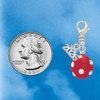 Silver Plated 3-D Frosted Red Resin Ornament with Crystals - Silver Plated Clip on Charm with Mini Year 2026 Jewelry Ideas and Examples