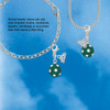 Silver Plated 3-D Frosted Green Resin Ornament with Crystals - Silver Plated Clip on Charm with Mini Year 2026