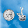 Silver Plated 3-D Large Jack O' Lantern with Leaves - Silver Plated Clip on Charm with Mini Year 2026 Jewelry Ideas and Examples