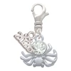 Silver Plated 3-D Clear Crystal Spider - Silver Plated Clip on Charm with Mini Year 2026: Year to Remember Jewelry Gift - Celebrations