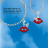 Silver Plated Red Enamel Vampire Lips - Silver Plated Clip on Charm with Mini Year 2026