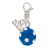 Silver Plated 3-D Frosted Blue Resin Ornament with Crystals - Silver Plated Clip on Charm with Mini Year 2026: Year to Remember Jewelry Gift - Celebrations